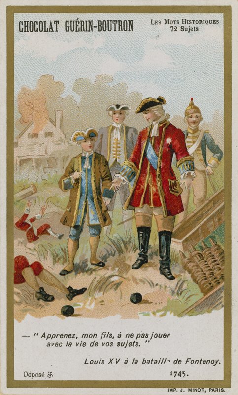 Karta handlowa Chocolat Guerin-Boutron, seria Historyczne słowa autorstwa French School