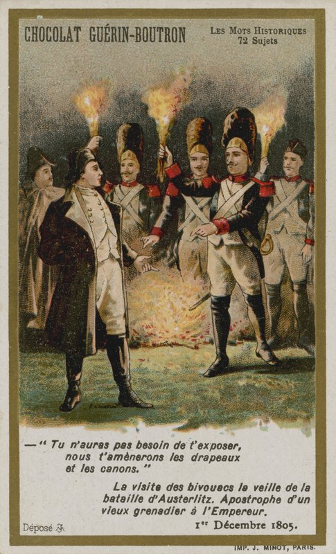 Karta handlowa Chocolat Guerin-Boutron, seria Historyczne słowa autorstwa French School