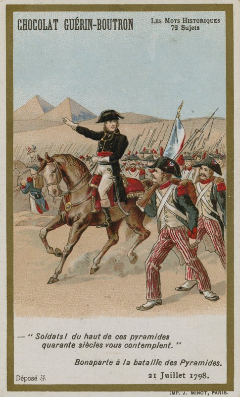 Karta handlowa Chocolat Guerin-Boutron, seria Historyczne słowa autorstwa French School