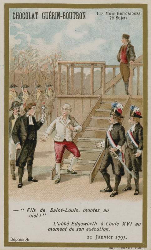 Karta handlowa Chocolat Guerin-Boutron, seria Historyczne słowa autorstwa French School