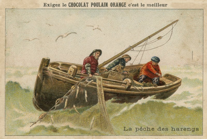 Czekoladowa Poulain Pomarańczowa karta handlowa autorstwa French School