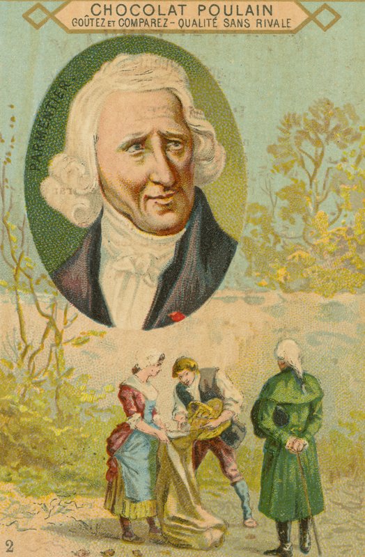 Karta handlowa Chocolat Poulain, Antoine-Augustin Parmentier autorstwa French School