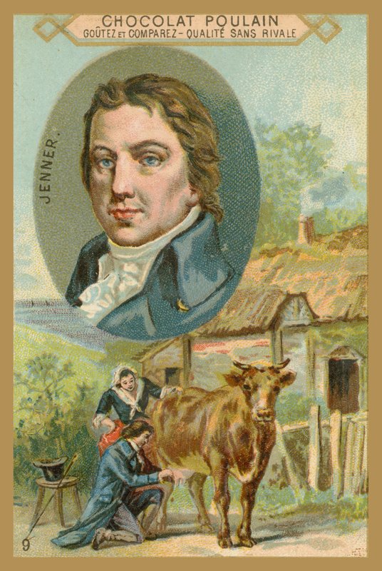 Karta handlowa Chocolate Poulain, Edward Jenner autorstwa French School