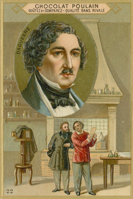 Karta handlowa Chocolate Poulain, Louis Daguerre autorstwa French School