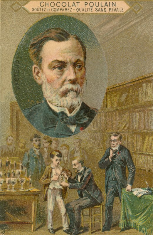 Karta handlowa Chocolate Poulain, Louis Pasteur autorstwa French School