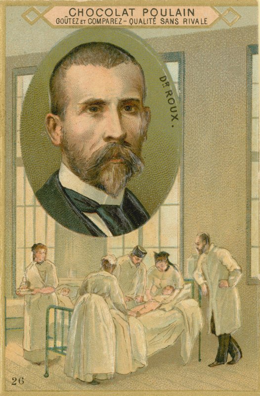Karta handlowa Chocolate Poulain, Pierre Paul Emile Roux autorstwa French School