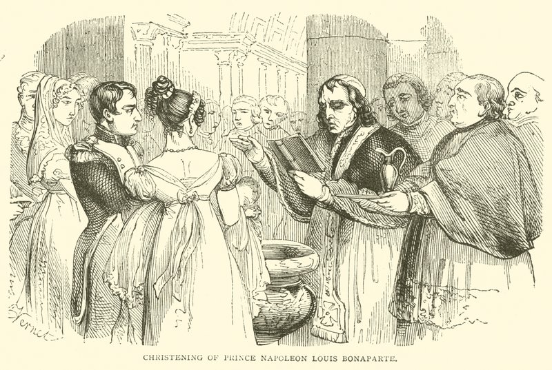 Chrzest księcia Napoleona Ludwika Bonaparte (grafika) autorstwa French School