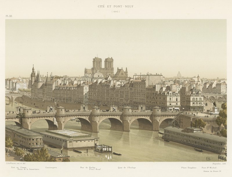 Miasto i Pont-Neuf, 1840 autorstwa French School