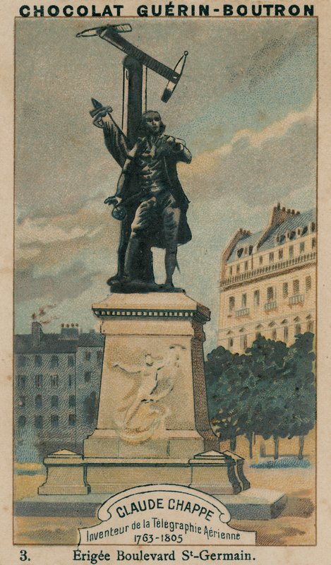 Claude Chappe, wynalazca telegrafu lotniczego, 1763-1805, Erigee Boulevard St-Germain autorstwa French School