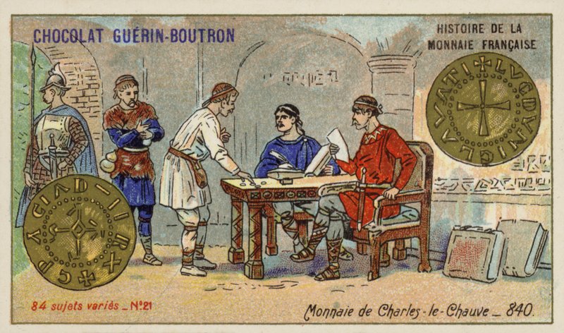 Monety Karola Łysego, 840 (chromolitho) autorstwa French School