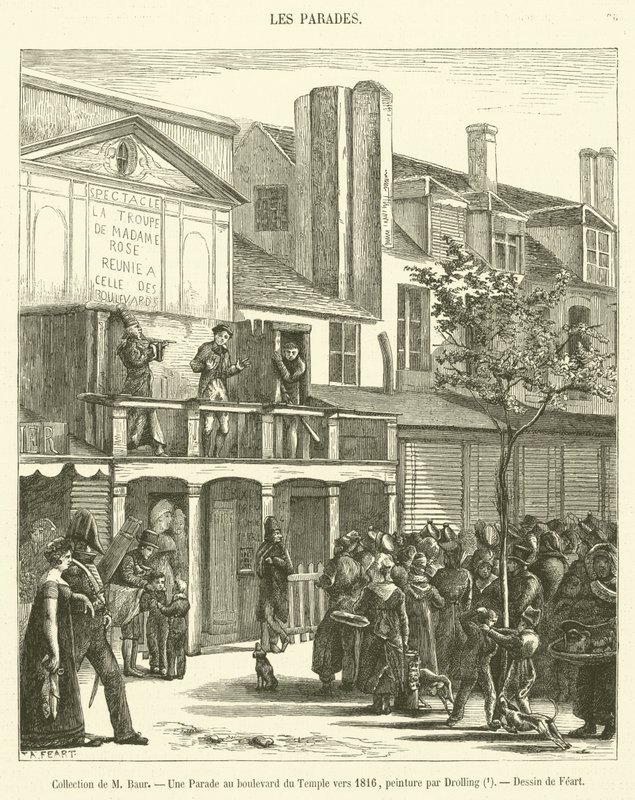 Kolekcja Mme Baur, Parada na Boulevard du Temple ok. 1816 (rycina) autorstwa French School