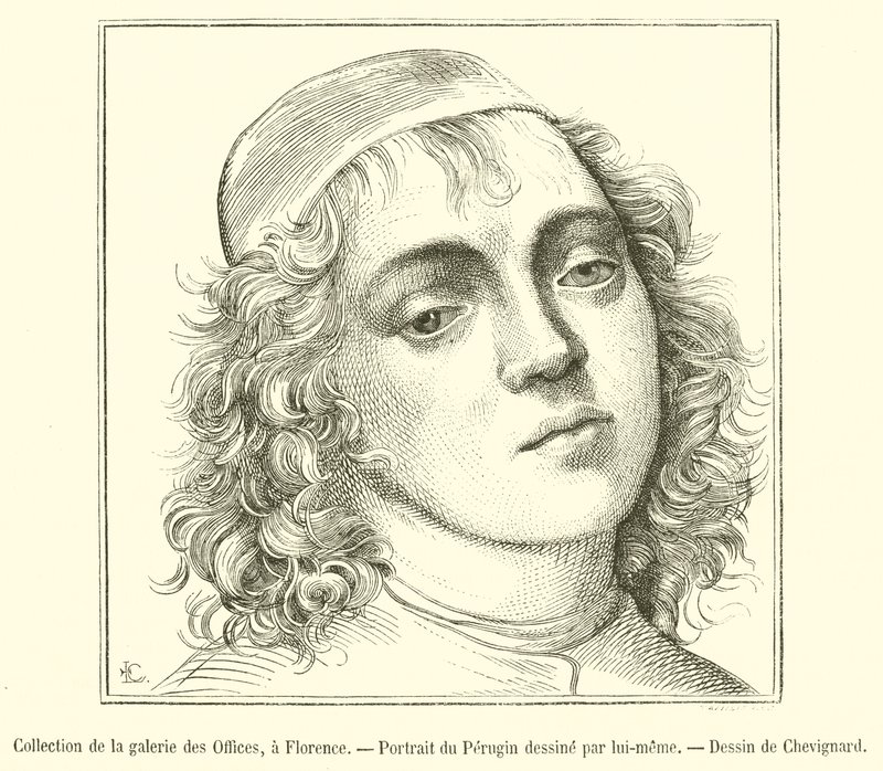 Kolekcja Galerii Uffizi, Florencja, Portret Perugina (rycina) autorstwa French School