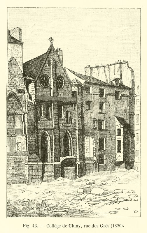 College of Cluny, rue des Gres, 1820 autorstwa French School