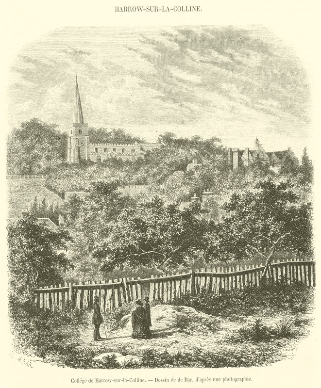 Harrow-on-the-Hill College (grawerowanie) autorstwa French School