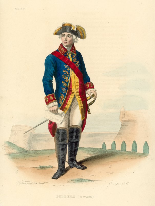Comte de Guibert (kolorowy grawerunek) autorstwa French School