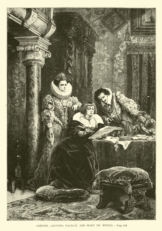 Concini, Leonora Galigai i Mary de Medici autorstwa French School