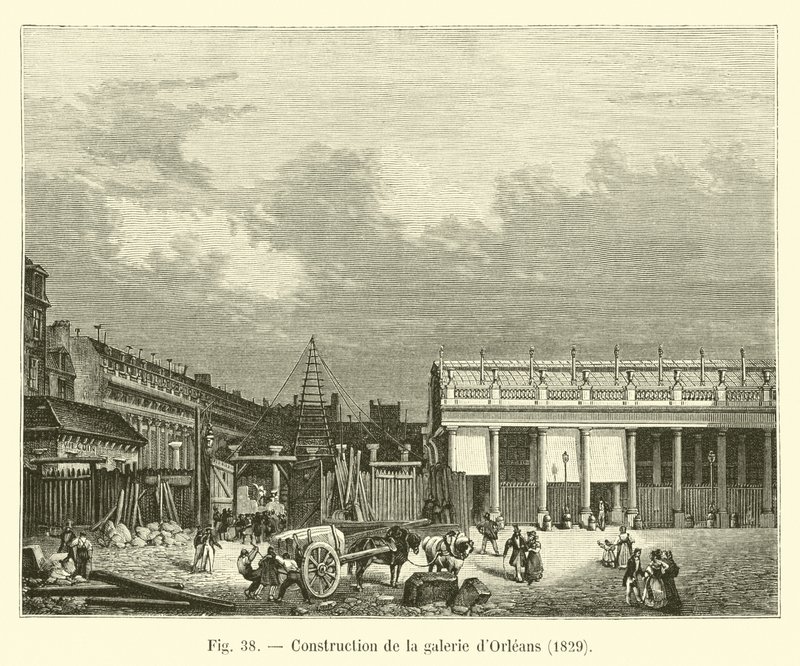 Budowa Galerii Orleanu, 1829 autorstwa French School