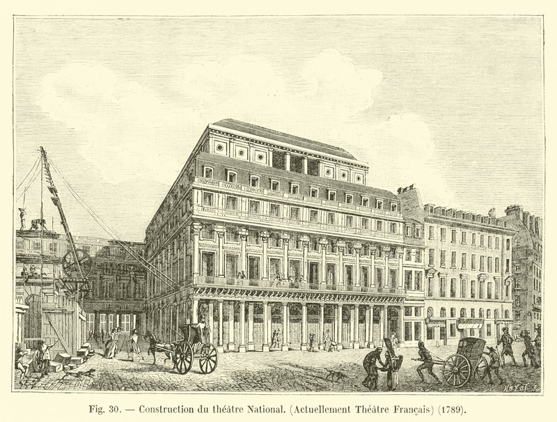 Budowa Teatru Narodowego, obecnie Theater Francais, 1789 autorstwa French School
