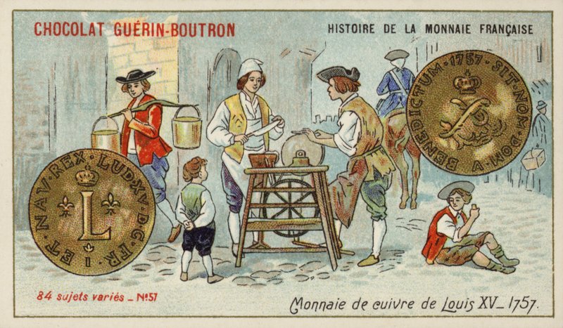 Monety miedziane Ludwika XV autorstwa French School