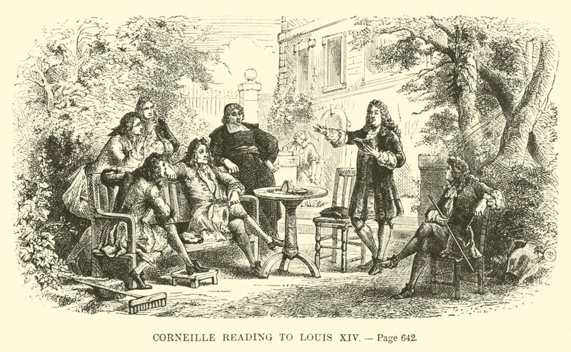 Corneille czyta Ludwikowi XIV autorstwa French School