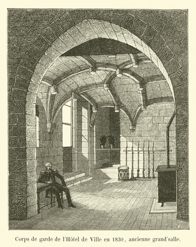 Odwach ratuszowy w 1830 r., dawna sala wielka autorstwa French School