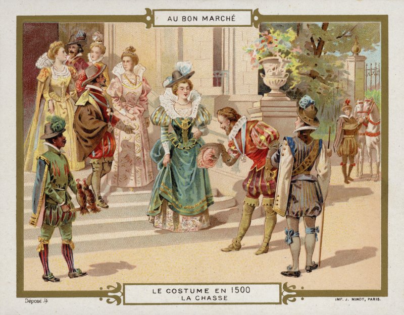 Kostium 1500 - polowanie (chromolitho) autorstwa French School