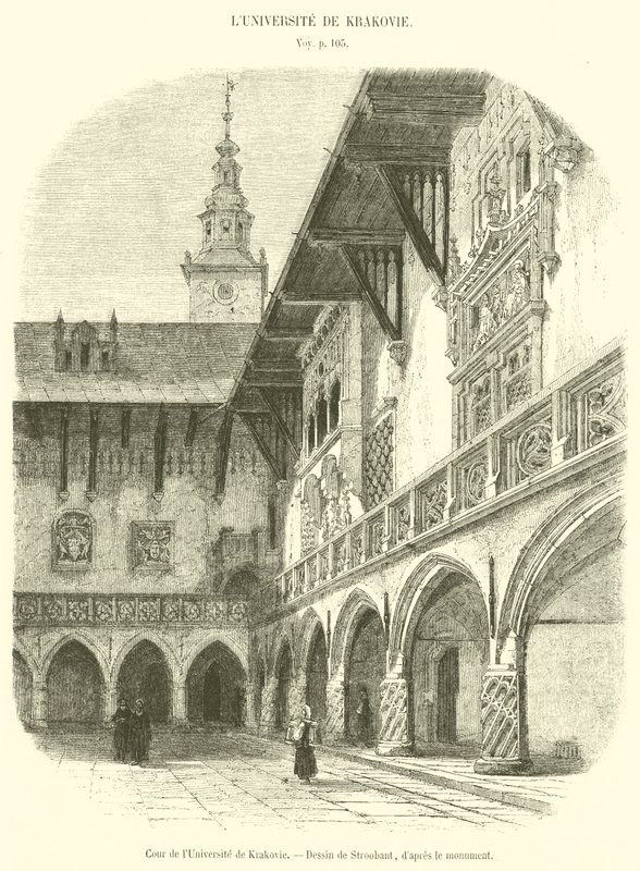 Dziedziniec Uniwersytetu Krakowskiego (grafika) autorstwa French School