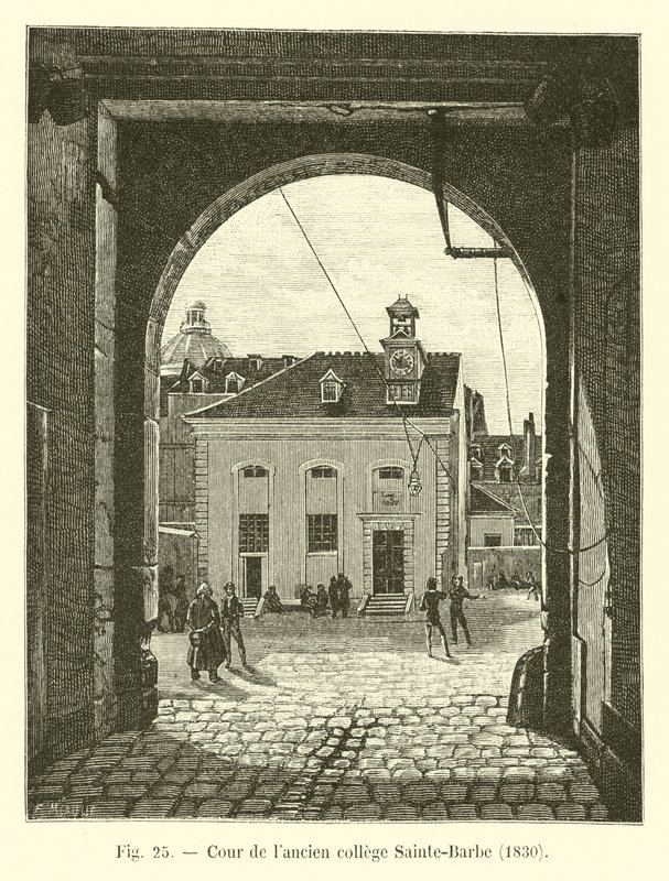 Dziedziniec dawnego kolegium Sainte-Barbe, 1830 autorstwa French School