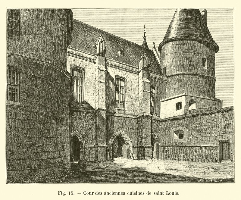 Dziedziniec dawnych kuchni Saint Louis autorstwa French School