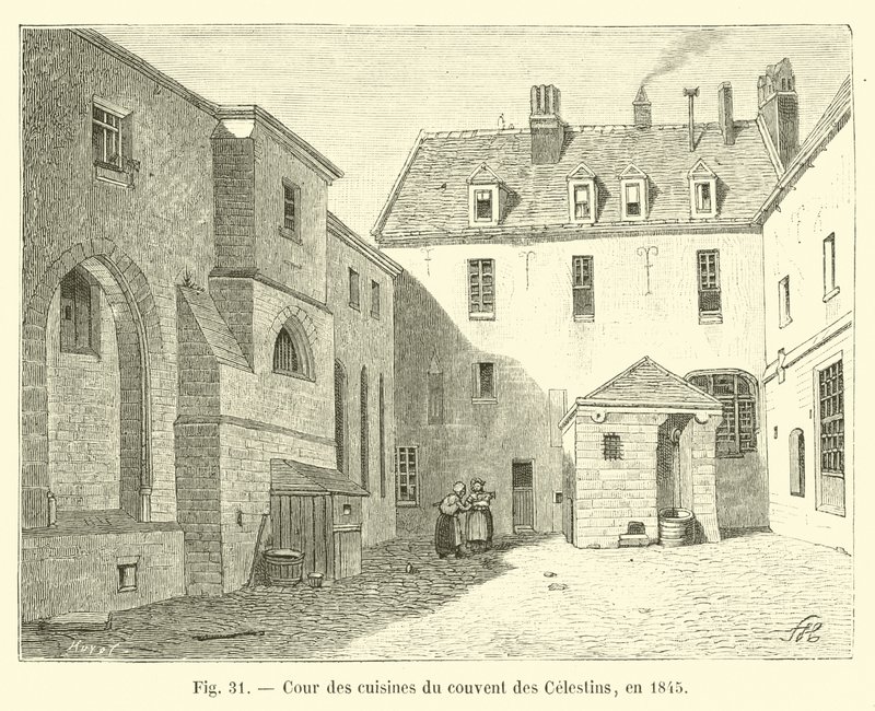 Dziedziniec kuchenny klasztoru Celestynów, 1845 autorstwa French School