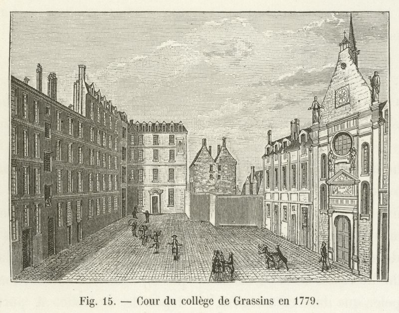 Dziedziniec kolegium w Grassins w 1779 r. autorstwa French School