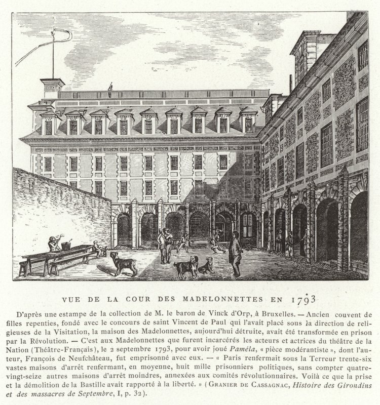 Dziedziniec klasztoru Madelonnettes, Paryż, 1793 autorstwa French School