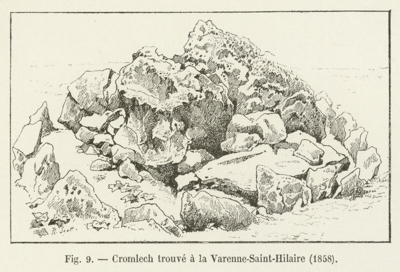 Cromlech znaleziony w Varenne-Saint-Hilaire, 1858 autorstwa French School
