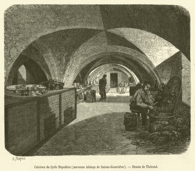 Kuchnie liceum Napoleona, dawnego opactwa Sainte-Genevieve (grafika) autorstwa French School