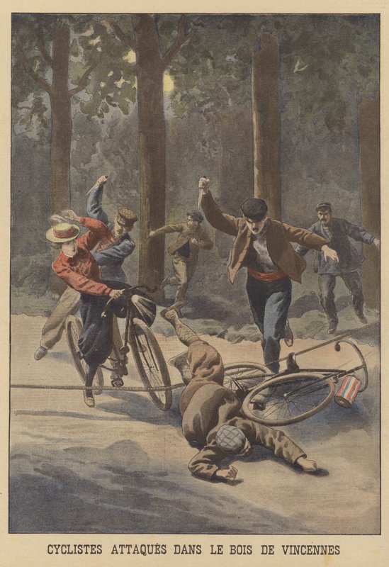 Rowerzyści zaatakowani w Bois de Vincennes w Paryżu autorstwa French School