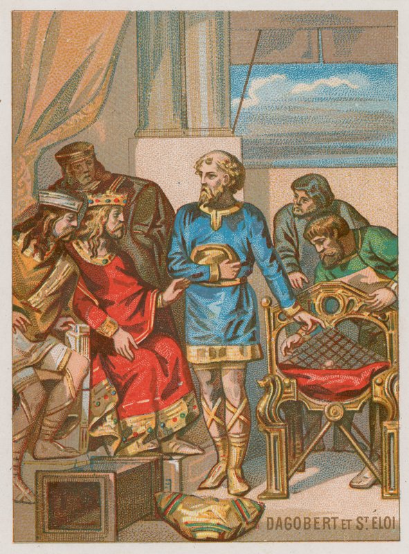 Dagobertowi doradzał Eligius autorstwa French School