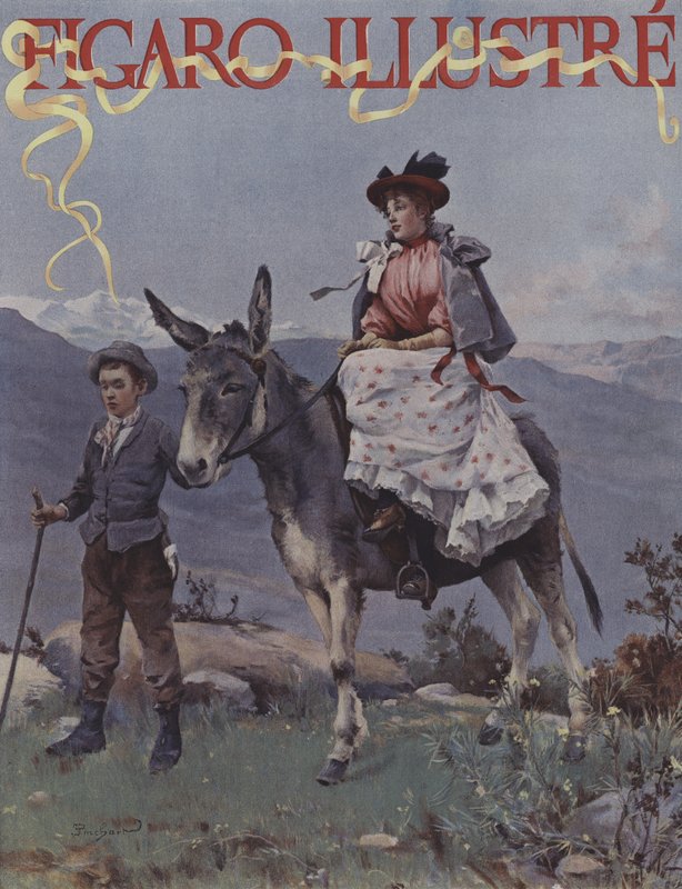 W górach (W górach). Okładka Le Figaro Illustre, wrzesień 1894 (kolor lito) autorstwa French School