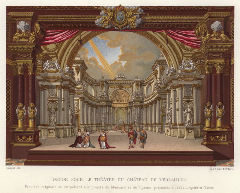 Dekoracja dla Theatre du Chateau de Versailles (chromolitografia) autorstwa French School