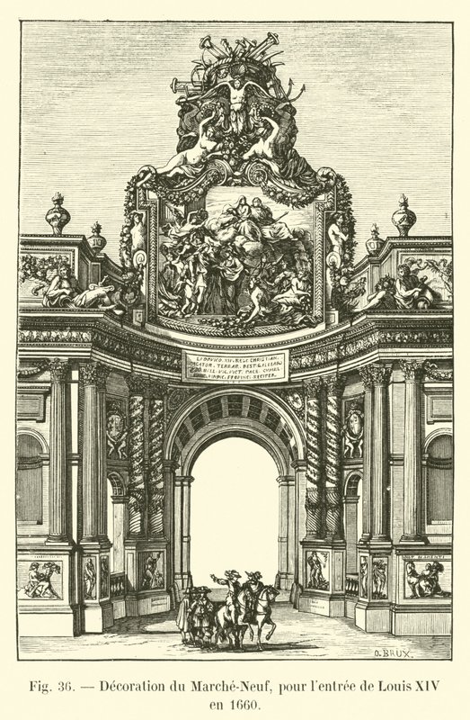 Dekoracja Marche-Neuf, na wjazd Ludwika XIV w 1660 autorstwa French School