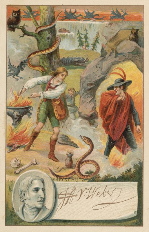 Der Freischuetz (Snajper), opera Carla Marii von Weber autorstwa French School
