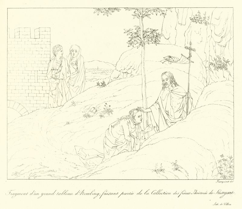 Detal z obrazu XV-wiecznego flamandzkiego artysty Jana Memling autorstwa French School