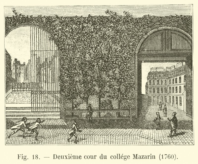 Drugi dziedziniec kolegium Mazarin, 1760 autorstwa French School