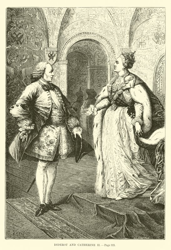 Diderot i Katarzyna II autorstwa French School