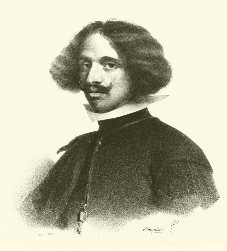 Diego Rodriguez de Silva y Velazquez, portret (grafika) autorstwa French School