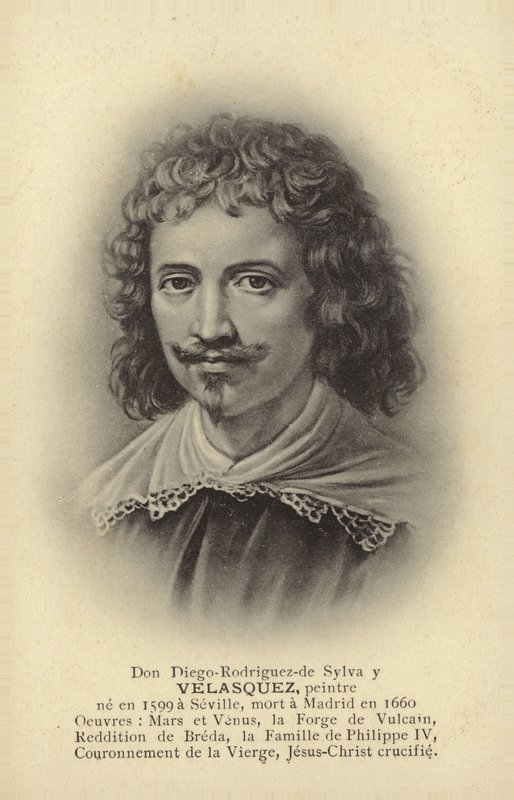 Diego Velasquez, hiszpański malarz (litografia) autorstwa French School