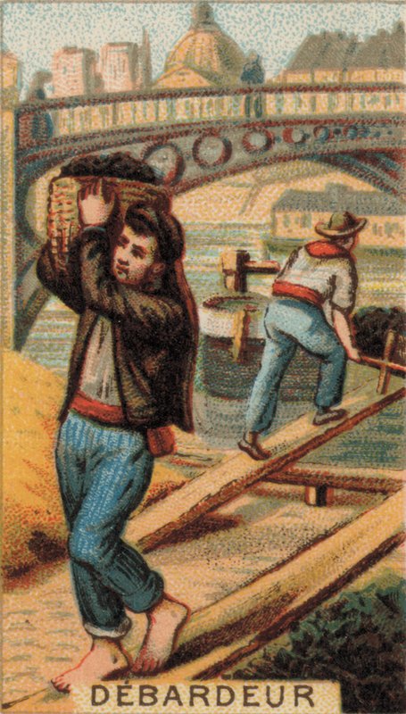 Docker rozładowujący barkę (chromolitho) autorstwa French School