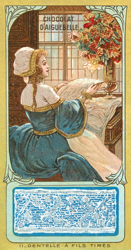 Koronka ciągniona nićmi autorstwa French School