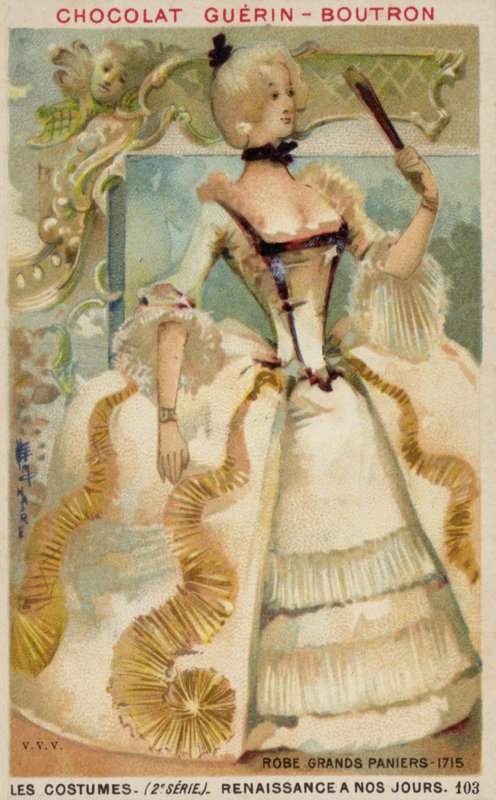 Sukienka z dużymi sakwami, 1715 autorstwa French School