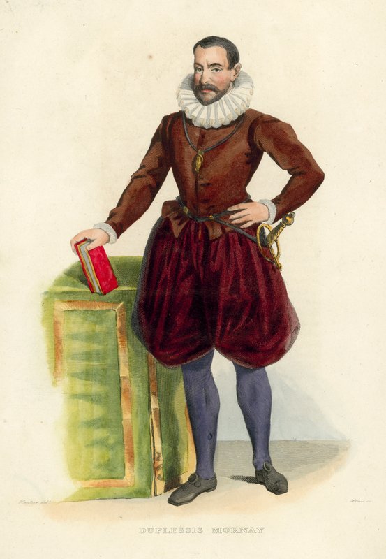 Duplessis Mornay (kolorowy grawerunek) autorstwa French School