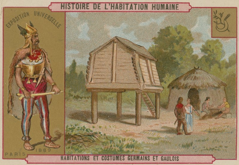 Mieszkania i stroje starożytnych Niemiec i Galii autorstwa French School